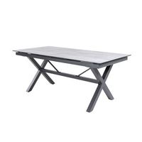 mesa para exterior extensible 180 a 240 cm aluminio y hpl color antracita 180240x89x75 cm