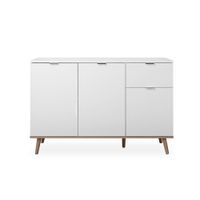 aparador 3 puertas 2 estantes y 1 cajon a120 cm - blanco