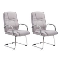 set de 2 sillas basculantes con asiento en tela gris