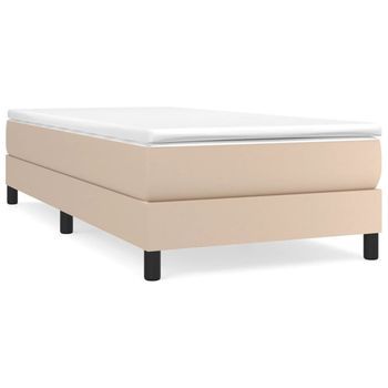 Estructura Estructura De Cama Con Somier Cuero Sintético Capuchino 90x200 Cm Vidaxl