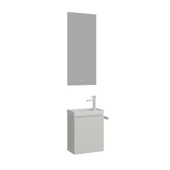 Conjunto De Mueble Con Lavabo Y Espejo (2 Piezas)  - 40 X 22 X 50 Cm - Cachemira Mate