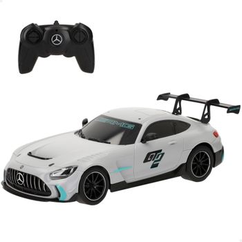 RASTAR Coche teledirigido Mercedes AMG GT2 a escala 1:24, réplica oficial, mando RC 2.4 GHz, diseño de colección, acabados fieles, puertas abatibles, ideal para coleccionistas, fans del automovilismo,