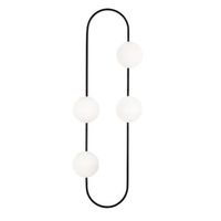 lampara de pared abakus-4901 blanco negro metal vidrio 40x33x124 cm