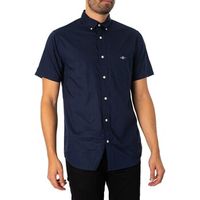 gant camisa manga larga camisa regular de popelina manga corta para hombre