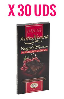 Chocolate Negro 72% con Arándanos y Sésamo Antiu Xixona Premium...