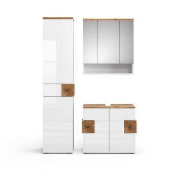 Conjunto De Muebles De Baño Eden 3 Partes, Con Mueble Alto Vicco