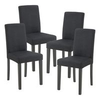 conjunto de 4 sillas de comedor hamburg 89x43x54 cm tela - negro encasa