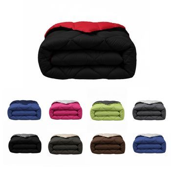 Edredón Nórdico De 400 G Reversible (bicolor) 180x270 Cm - Sabanalia - Rojo/negro