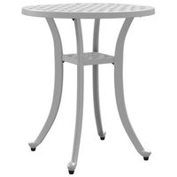 mesa de jardin  mesa de exterior aluminio fundido blanco o48x53 cm