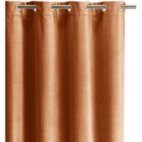 cortina lisa vivaraise elise de terciopelo algodon 100 - rouille - 140 x 280 cm