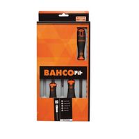 bahco juego de destornilladores 5 piezas con mango bimaterial y punta pavonada para mayor precision