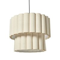 lampara colgante moderna con pantalla de lino negro matebeige claro belessa