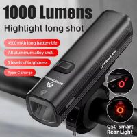 luz delantera para bicicleta offbondage de 1000 lumenes linterna delantera para ciclismo lampara de manillar con carga usb luz de carretera y montana de alta intensidad