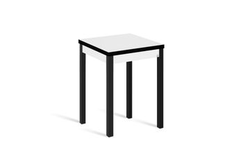 Mesa cocina alta extensible libro 65(130)x65 cm blanco pata negro