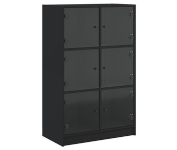 Vidaxl aparador alto con puertas madera ingeniería negro 68x37x109 cm