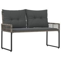 banco de exterior gris 118 x 55 x 82 cm ratan sintetico y tela vidaxl