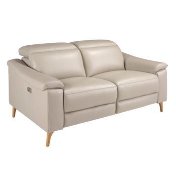 Sofá Relax 2 Plazas Piel Gris Taupe Angel Cerdá 6189 160x104x102