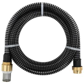 Manguera De Succión Con Conectores De Latón Pvc Negro 29 Mm 25m Vidaxl