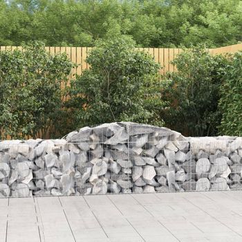 Cestas Gaviones 3 Piezas | Gavión Para Piedras | Gavión Decorativo Forma De Arco Hierro 300x50x60/80 Cm Cfw418160