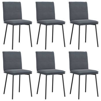 Sillas De Comedor 6 Uds | Silla De Cocina Terciopelo Gris Oscuro