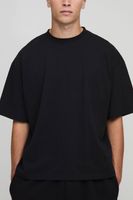 basic oversized boxy crew neck t-shirt negro