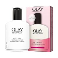 olay beauty fluid face  body moisturiser normaldrycombo skin