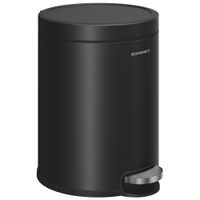 cubo de basura de bano de 6 l de acero de color negro