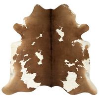 alfombra de piel de vaca autentica marron y blanco 150x170 cm vidaxl