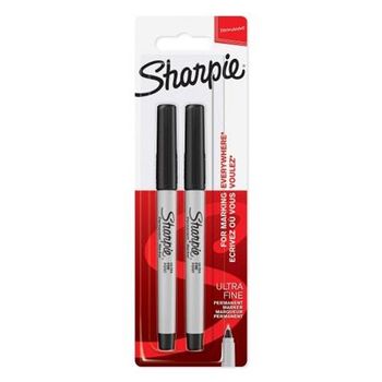 Sharpie Ultra Fine Permanent Marker Black Blister PK2