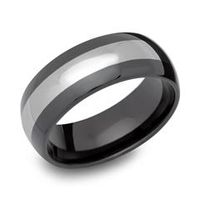 anillo de tungsteno pulido bicolor