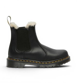 Dr Martens para mujer. 21045001 Botines de Piel Chelsea 2976 Leonore con forro sintético negro (38), Plano, Ninguno, Casual