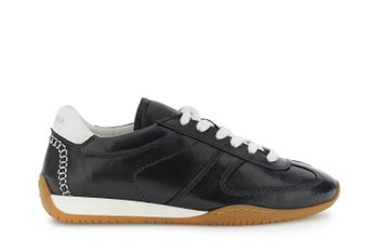 zapatillas de running con cordones en piel napa black 38