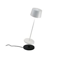 lampara de mesa led recargable y regulable blanca olivia pro