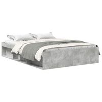 cama doble  cama para adultos  estructura de cama gris hormigon 140x200 cm