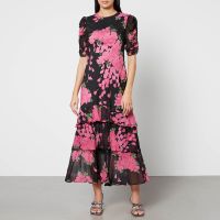 rixo evelyn chiffon maxi dress - uk 10