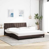 cama matrimonial  cama para adultos  cama sin colchon de tela marron oscuro 180x200 cm cfw607699