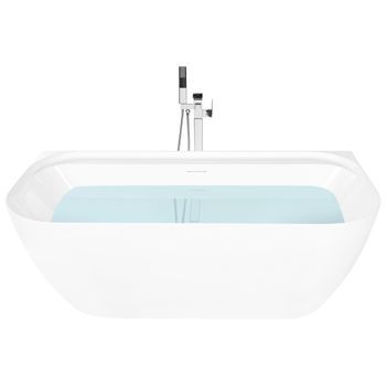 Bañera Adosada A La Pared De Acrílico Bordes Redondeados Con Sistema De Rebosadero 1700 X 800 Mm Blanco Tauca