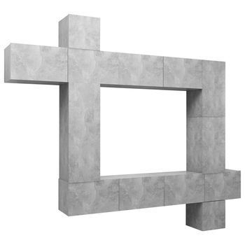 Juego De Mueble Para Tv De 9 Piezas Aglomerado Gris Hormigón