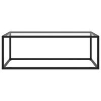 mesa de centromesa auxiliarmesa de cafe negra con vidrio templado 100x50x35 cm