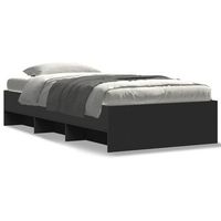 cama individual  cama de adulto  estructura de cama madera de ingenieria negra 100x200 cm