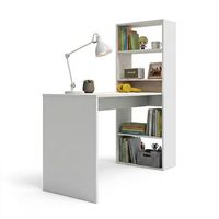 mesa de escritorio con estanteria 120x50 cm cosmic blanco artik blanco mate 120 x 71 x 53 cm