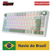 teclado mecanico brasileno royal kludge rk r75 teclado gamer con cable intercambiable en caliente 80 teclas retroiluminacion rgb teclas mda pbt