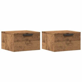 Mesitas De Noche De Pared 2 Uds Roble Artisan 34x30x20 Cm Vidaxl
