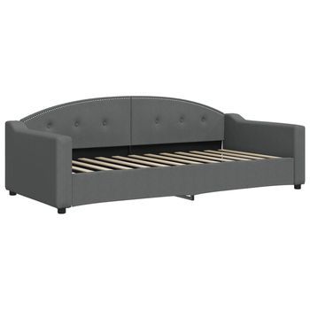 Sofá Cama | Cama Para Adulto | Sofá Convertible Sin Colchón Tela Gris Oscuro 90x200 Cm