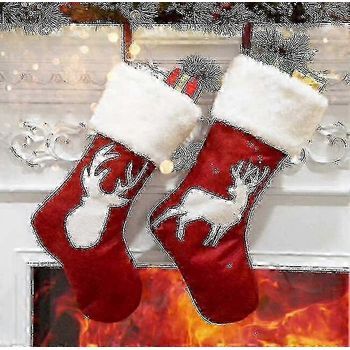Calcetines Navideños Exquisitos, 2 Unidades De 45 Cm (18 Pulgadas), Decoración Navideña