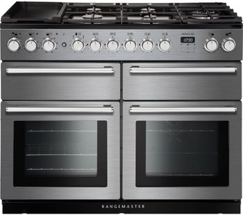 Rangemaster Nexus SE NEXSE110DFFSS/C 110 cm Dual Fuel Range Cooker - Stainless Steel & Chrome, Stainless Steel