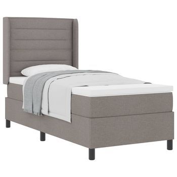 Cama Tipo Box Spring Con Cojín Manual Taupé 200 X 100 Cm Tela Vidaxl