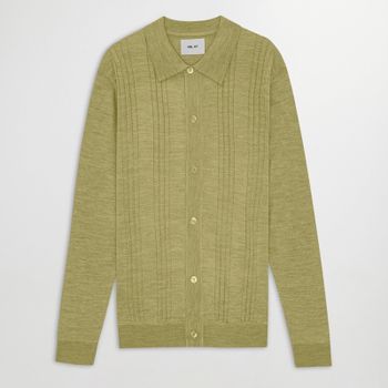 NN.07 Thor Wool-Blend Pointelle Knit Cardigan - S
