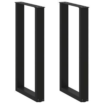 Patas De Mesa De Centro Forma U 2 Uds | Patas Para Mesa Acero Negro 40x(90-91) Cm Cfw580007