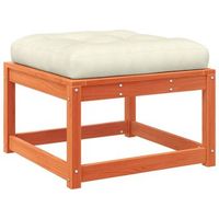 taburete de jardin  otomana de jardin  reposapies de jardin con cojines madera maciza pino marron cera